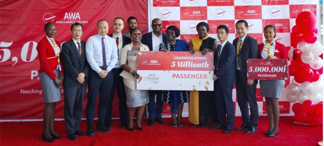 AWA celebrates 5 millionth passenger: As Minister, Togbe Afede hail airline’s role in aviation growth